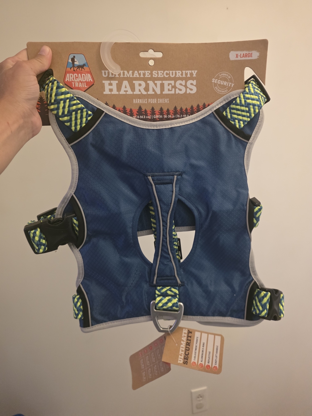 Arcadia Dog Harness - Blue with Lime Accent